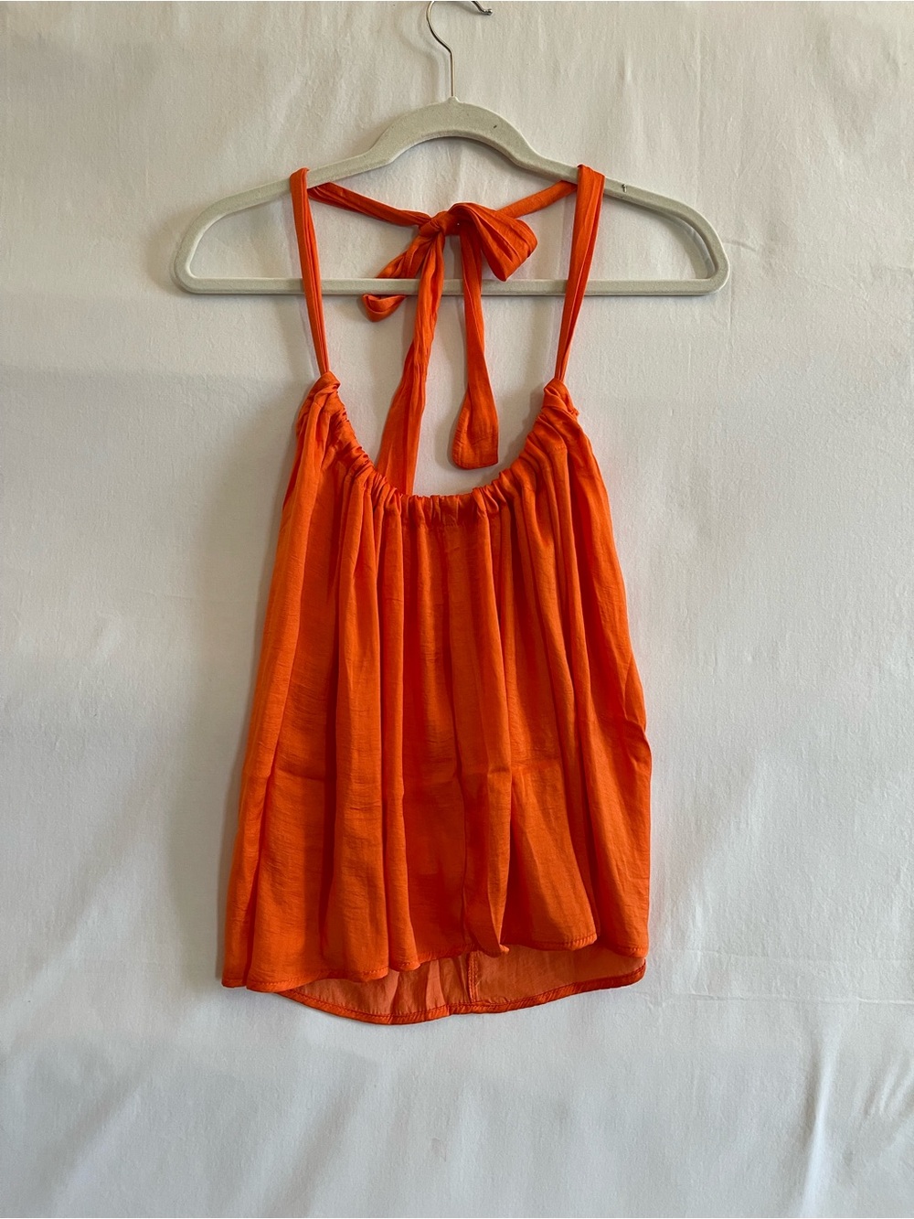 Lightweight Orange Tie-Back Women's Tank Top